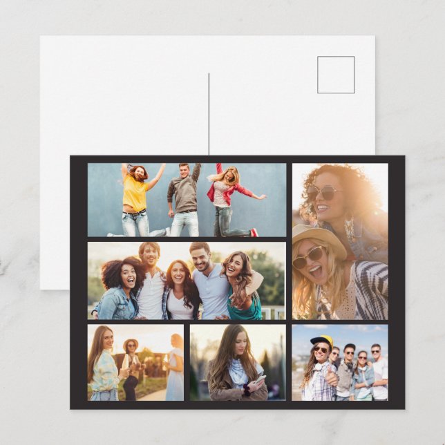 6 Photo Collage Template Personalize (Front/Back)