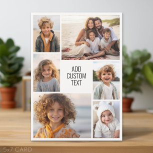 6 photo collage - white background - black text holiday card