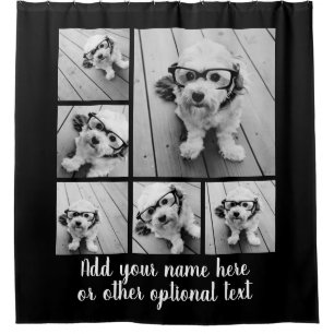 6 Photo Collage with Single Pink Monogram