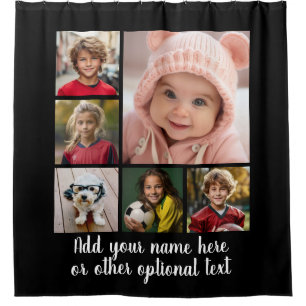 6 Photo Collage with Single Pink Monogram