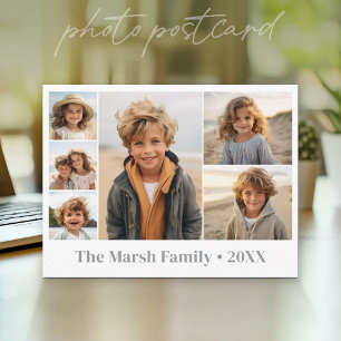 6 Photo Collage with white background Postcard