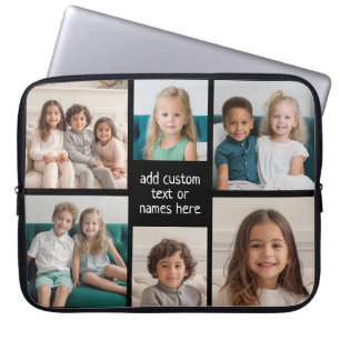 6 Photo Collage - you can change background colour Laptop Sleeve