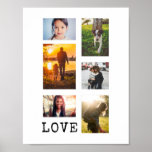 6 Photo Frame Collage Poster<br><div class="desc">6 photos in varying orientation,  customize "Love" to any short word or abbreviation.</div>