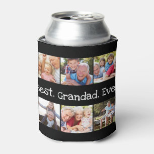 6 Photo Fun Best Grandad Ever Collage Black Can Co Cooler