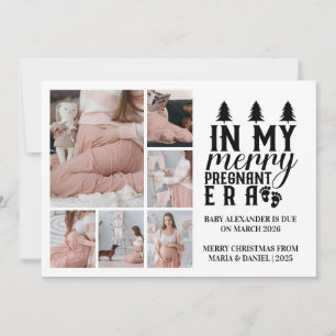 6 Photo In My Merry Pregnant Era Christmas Holiday Card