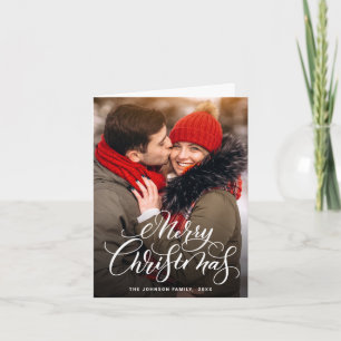 6 PHOTO Modern Merry Christmas Greeting Holiday Card