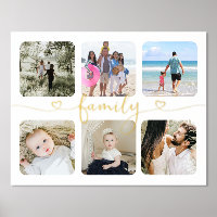 6 Photo Personalized Family Heart Typography