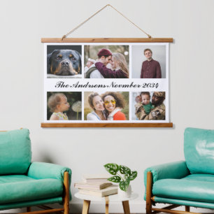 6 Photos collage instagram  Hanging Tapestry