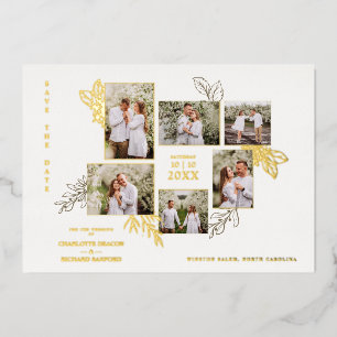 6 Photos Collage Wedding Botanical Branches Frame