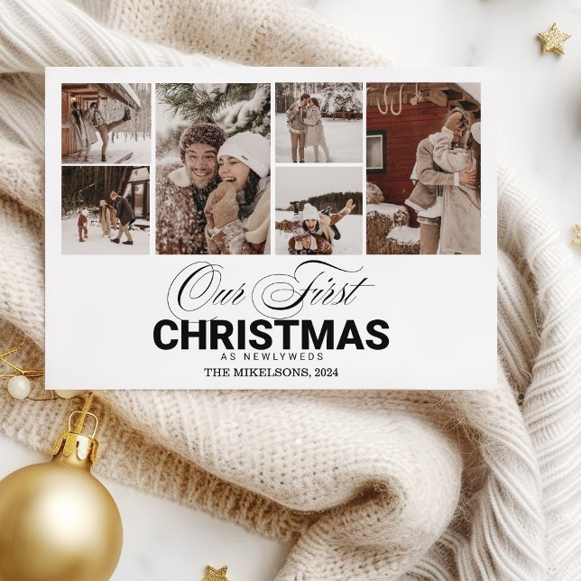 6 photos First Christmas as Newlyweds Holiday Card (Creator Uploaded)