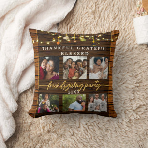 6 photos Rustic friendsgiving party fun  Throw Pillow