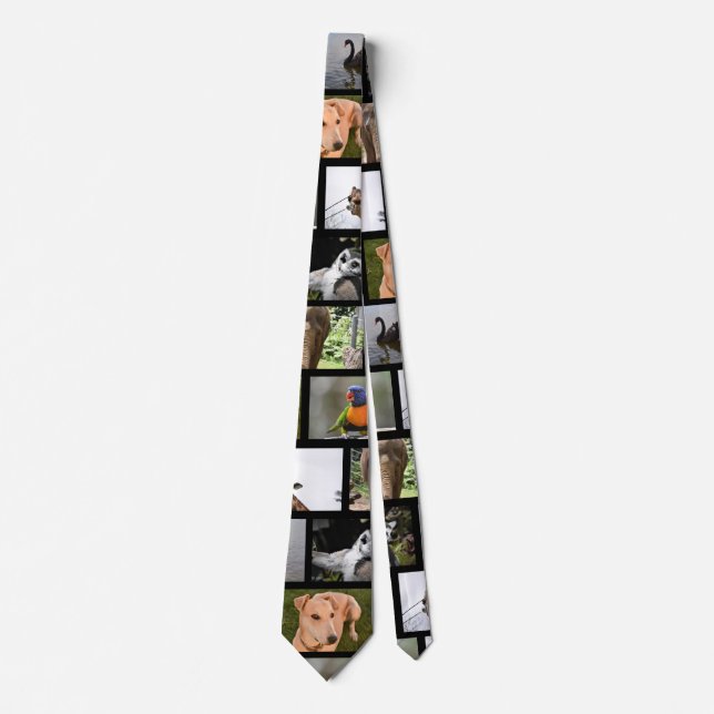 6 picture upload your own photo double sided tie (Front)