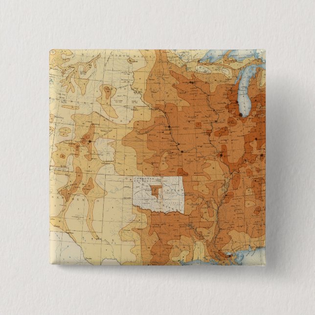 6 Population 1890 2 Inch Square Button (Front)