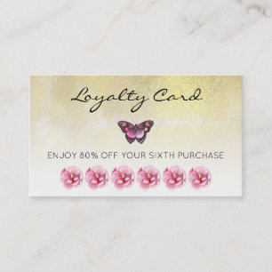 *~* 6 Punch Trou Fleurs Papillon Carte de fidélité