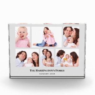 6 Sections Custom Photo Minimalist Grey Frames Block