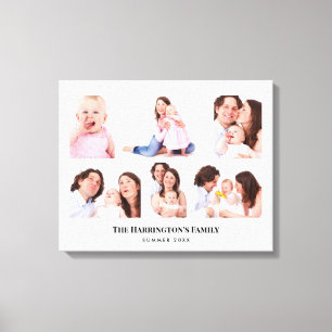 6 Sections Custom Photo Minimalist Grey Frames Canvas Print