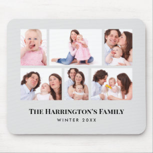 6 Sections Custom Photo Minimalist Grey Frames Mouse Pad