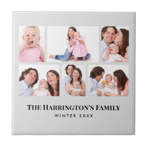 6 Sections Custom Photo Minimalist Grey Frames Tile