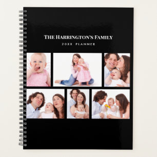 6 Sections Custom Photo Simple Elegant Black Frame Planner