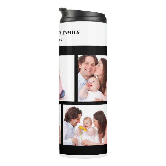 6 Sections Custom Photo Simple Elegant Black Frame Thermal Tumbler (Rotated Right)
