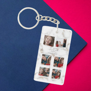 6 Six Photo Collage Aunty Modern Elegant Family Keychain