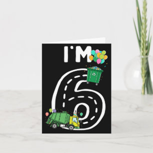 6 Six Years Old Garbage Truck 6th Birthday Boy Card