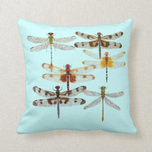 6 Species of Dragonfly Pillow