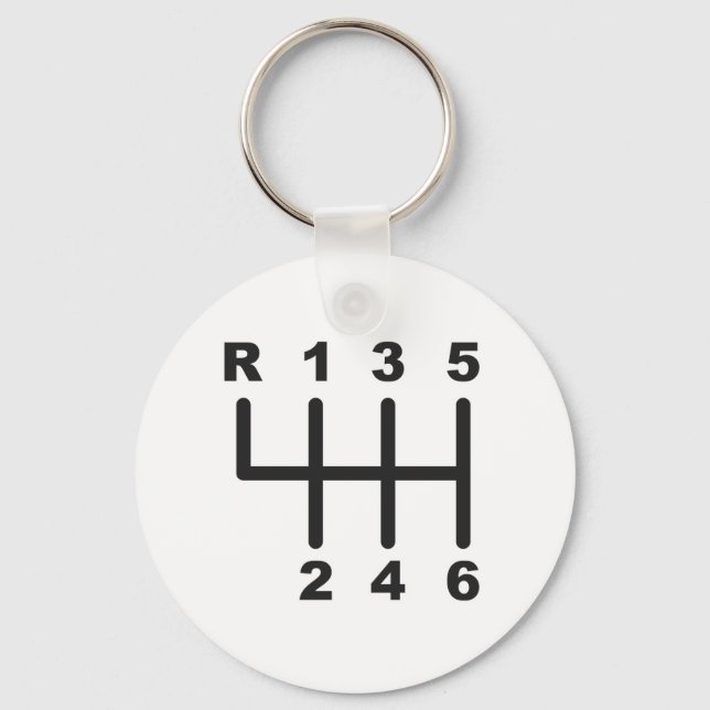 6 Speed Shift Gate Keychain (Front)