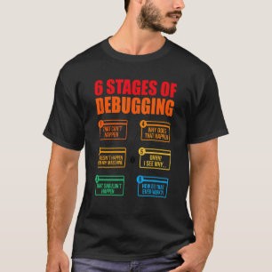 6 Stages Of Debugging Coder Programmer Software De T-Shirt