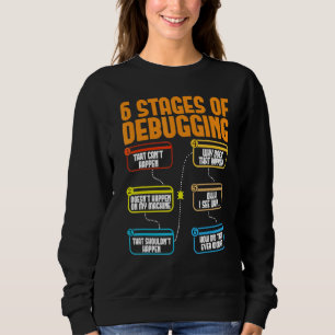 6 Stages of Debugging Full Stack Coder Software De Sweatshirt