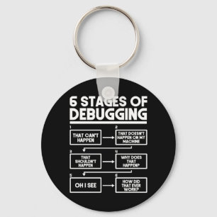 6 Stages Of Debugging Programmer Coding Keychain