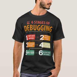 6 Stages of Debugging Software Develope Programmin T-Shirt