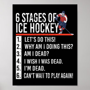 6 Stages of Ice Hockey and hockey player  Poster