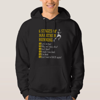 6 Stages Of Marathon Running Love Runner Running Hoodie