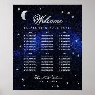 6 Table Celestial Wedding Stars Moon Seating Chart