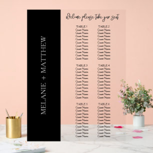 6 Table Elegant Modern Wedding Seating Chart