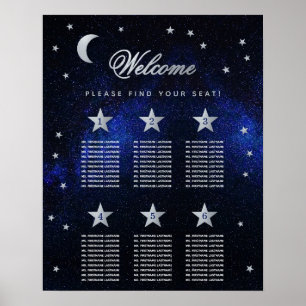 6 Table Sky Stars Celestial Wedding  Seating Chart