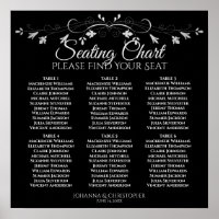 6 Tableau Tableau Chic Argent et Mariage noir