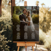 6 tables elegant photo wedding seating chart