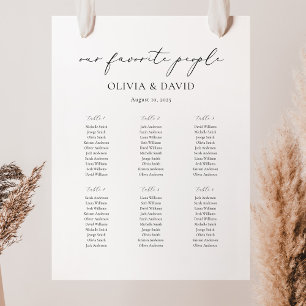 6 Tables Simple Our Favourite People Seating Chart