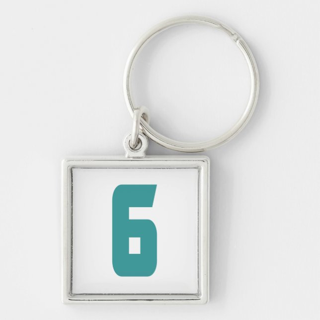 #6 Teal Bold Keychain (Front)
