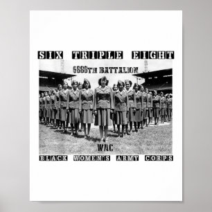 6 Triple 8 Black Womens Army Corps 6888th Charity Poster