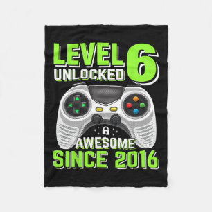 6 Unlocked Awesome 2016 Video Game 6th Birthday Gi Fleece Blanket