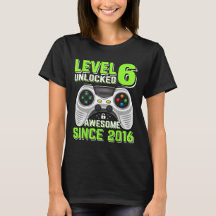 6 Unlocked Awesome 2016 Video Game 6th Birthday Gi T-Shirt
