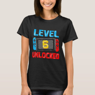 6 Unlocked Gamer 6th Birthday Gift Video Game Boys T-Shirt
