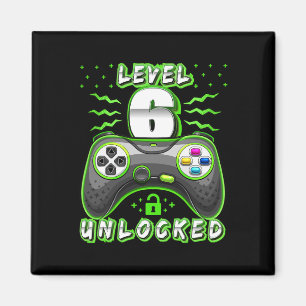6 Unlocked Video Game 6th Birthday Gamer Boys 3 Magnet