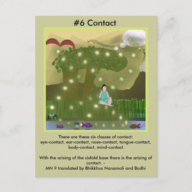 #6 Use of the Six Senses -  from Dependent Arising Invitation Postcard (Front)
