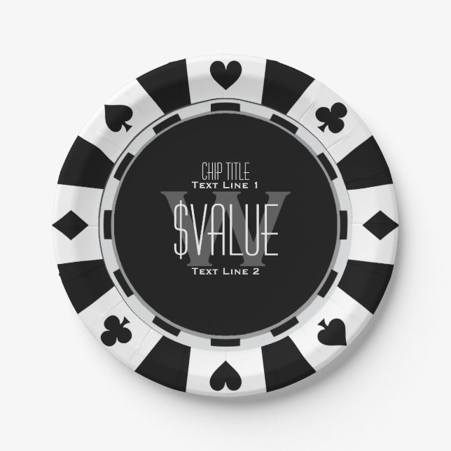 6 Ways to Personalize Your Classic Poker Chip Paper Plate (Front)
