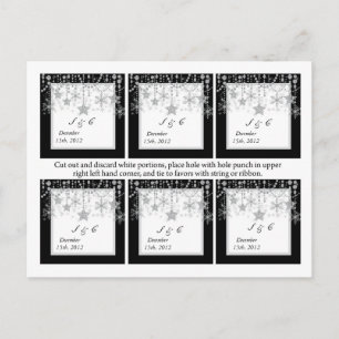 6 Winter Diamond Wedding Favour Tags Postcard