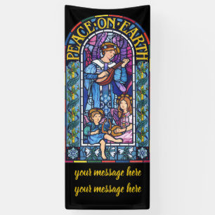 6' x 2,5'' de bannières en vinyle de Noël en verre